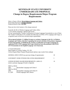 KENNESAW STATE UNIVERSITY UNDERGRADUATE PROPOSAL Change in Degree Requirements/Major Program Requirements