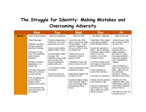 The Struggle for Identity: Making Mistakes and Overcoming Adversity  Mon