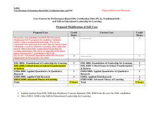 Proposed Revisions Rationale and EdD in Educational Leadership for Learning