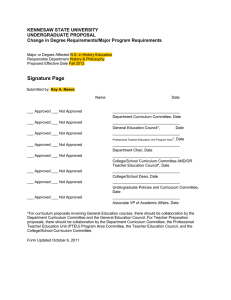 KENNESAW STATE UNIVERSITY UNDERGRADUATE PROPOSAL  Change in Degree Requirements/Major Program Requirements