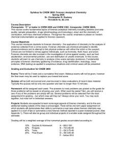 Syllabus for CHEM 3800: Forensic Analytical Chemistry Spring 2008