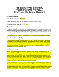 KENNESAW STATE UNIVERSITY UNDERGRADUATE PROPOSAL  New Course (Not General Education)