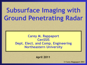 Subsurface Imaging with Ground Penetrating Radar Carey M. Rappaport CenSSIS