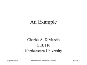 An Example Charles A. DiMarzio GEU110 Northeastern University