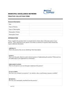 MUNICIPAL EXCELLENCE NETWORK PRACTICE COLLECTION FORM