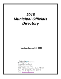 2016 Municipal Officials Directory