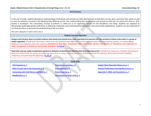Grade 1 Model Science Unit 2: Characteristics of Living Things