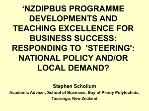 ‘NZDIPBUS PROGRAMME DEVELOPMENTS AND TEACHING EXCELLENCE FOR BUSINESS SUCCESS: