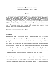 Country Image Perception on Tertiary Education: Abstract