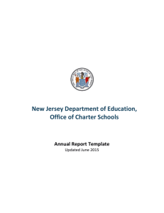 New Jersey Department of Education, Office of Charter Schools Annual Report Template