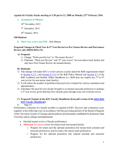 Agenda for Faculty Senate meeting at 3:30 pm in CL... February 2016 Old Business Proposed Changes in Third Year &amp; 6