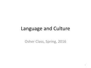 Language and Culture Osher Class, Spring, 2016 1