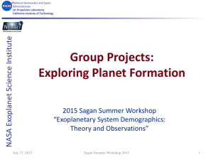 Group Projects: Exploring Planet Formation e ut