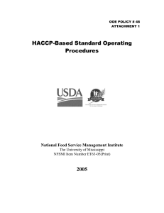 HACCP-Based Standard Operating Procedures 2005