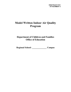 Model Written Indoor Air Quality Program Department of Children and Families