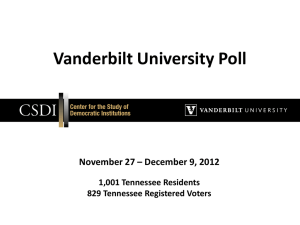 Vanderbilt University Poll November 27 – December 9, 2012 1,001 Tennessee Residents