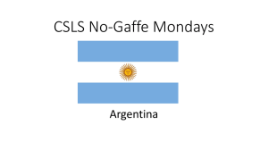 CSLS No-Gaffe Mondays Argentina