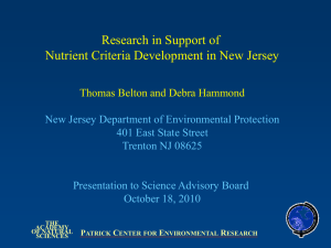 Research in Support of Nutrient Criteria Development in New Jersey