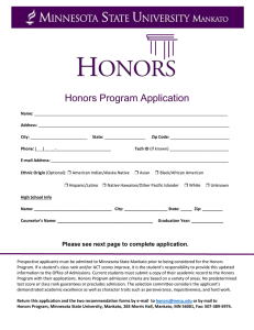 Honors Program Application