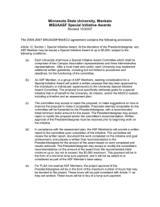 Minnesota State University, Mankato MSUAASF Special Initiative Awards Revised 10/30/07