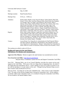 University Staff Advisory Council Date: May 10, 2005 Meeting Location: