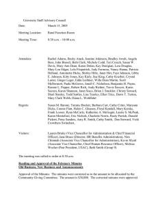 University Staff Advisory Council Date: March 15, 2005 Meeting Location: