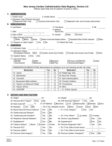 New Jersey Cardiac Catheterization Data Registry, Version 2.0