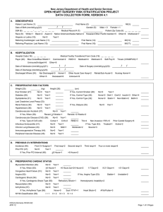 OPEN HEART SURGERY RISK STRATIFICATION PROJECT DATA COLLECTION FORM, VERSION 4.1