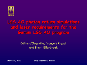 LGS AO photon return simulations and laser requirements for the