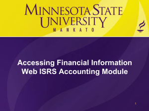 Accessing Financial Information Web ISRS Accounting Module 1