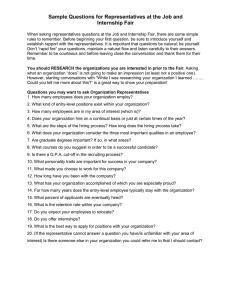 Sample Questions for Representatives at the Job and Internship Fair