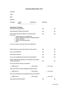 Teaching Observation Tool