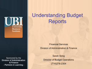 Understanding Budget Reports