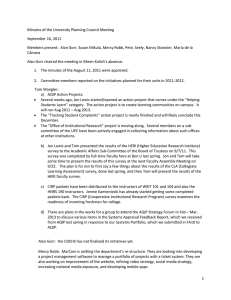 Minutes of the University Planning Council Meeting September 16, 2011