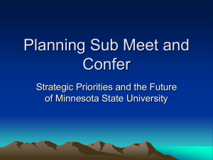 Planning Sub Meet and Confer Strategic Priorities and the Future