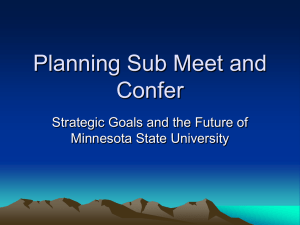 Planning Sub Meet and Confer Strategic Goals and the Future of