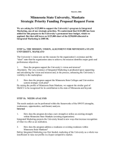 Minnesota State University, Mankato Strategic Priority Funding Proposal Request Form