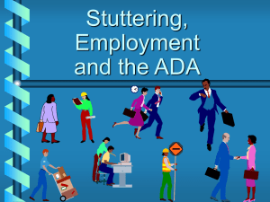 Stuttering, Employment and the ADA
