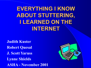 EVERYTHING I KNOW ABOUT STUTTERING, I LEARNED ON THE INTERNET