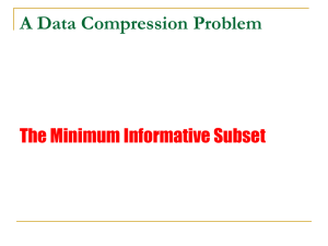 A Data Compression Problem The Minimum Informative Subset