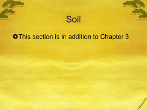 Soil  This section is in addition to Chapter 3