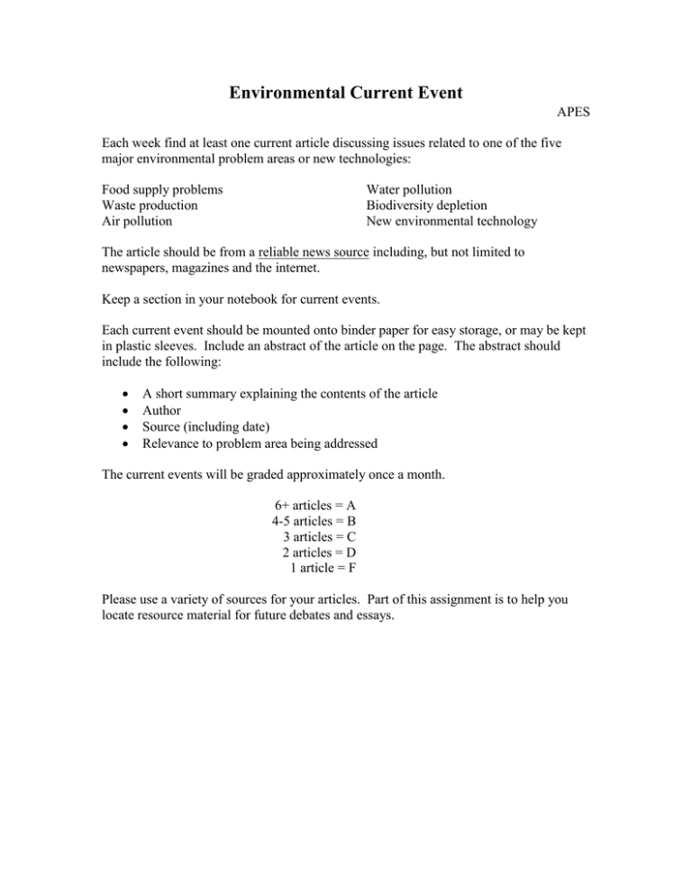 Environmental Current Event