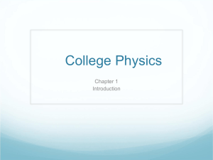 College Physics Chapter 1 Introduction