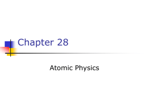 Chapter 28 Atomic Physics