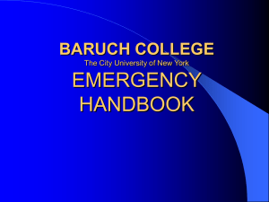 EMERGENCY HANDBOOK BARUCH COLLEGE The City University of New York