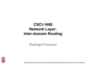 CSCI-1680 Network Layer: Inter-domain Routing Rodrigo Fonseca