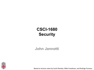 CSCI-1680 Security John Jannotti