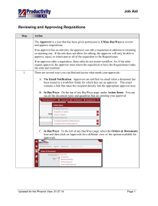 Job Aid  Reviewing and Approving Requisitions