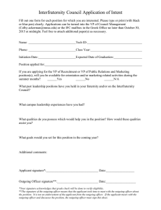 Interfraternity Council Application of Intent