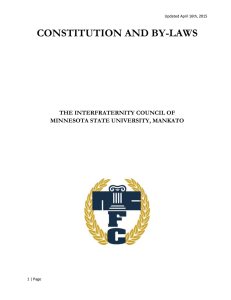 CONSTITUTION AND BY-LAWS  THE INTERFRATERNITY COUNCIL OF MINNESOTA STATE UNIVERSITY, MANKATO